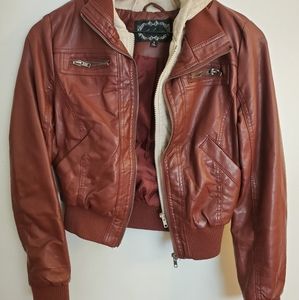 Red leather jacket